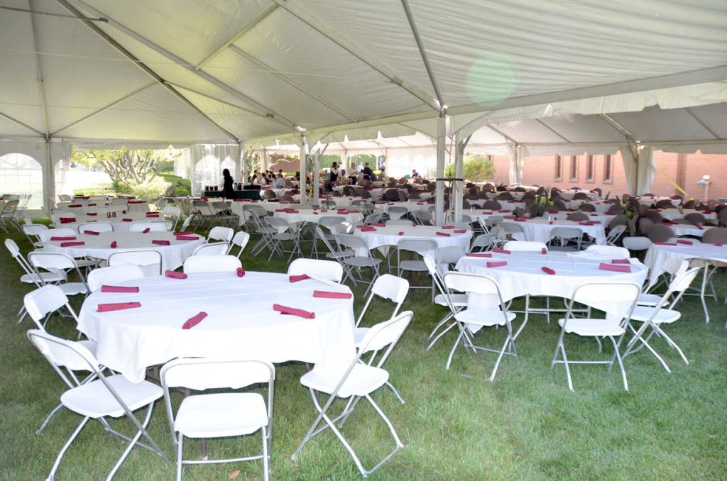 Patio Tent Tables and chairs
